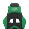 vidaXL Gaming Chair Black and Green Faux Leather