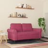 vidaXL 2-seater Sofa Wine Red Velvet, Metal, Foam Medium