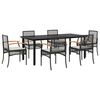 vidaXL Garden Dining Set Black, Cream White