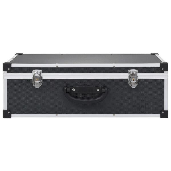 vidaXL CD Case for 80 CDs Aluminum ABS Black