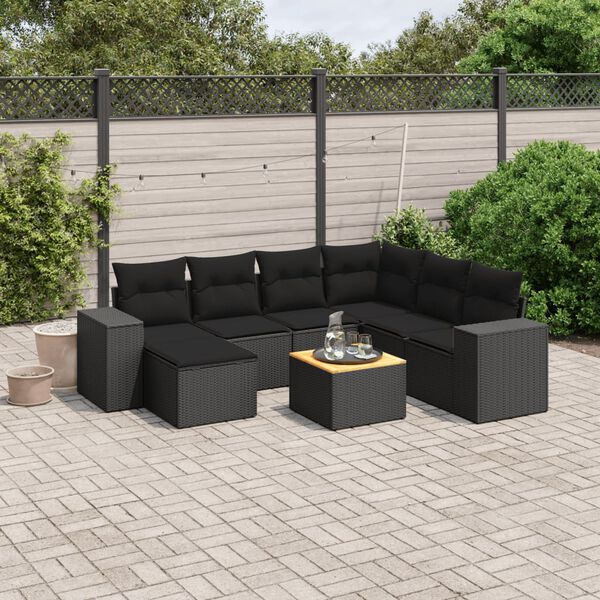 vidaXL Garden Sofa Set Black
