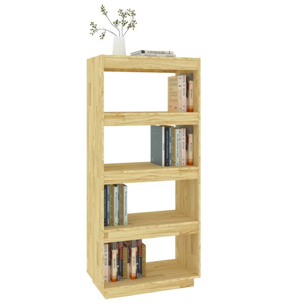 vidaXL Book Cabinet Natural Pine Solid pinewood Medium Book Cabinet