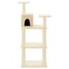vidaXL Cat Tree Cream Engineered wood, plush, sisal 46.7 in tall