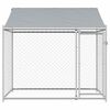 vidaXL Dog Cage Grey Galvanized steel 6.6 x 6.6 x 6.6 ft Durable