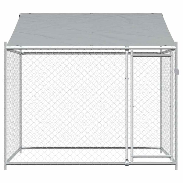 vidaXL Dog Cage Grey Galvanized steel 6.6 x 6.6 x 6.6 ft Durable