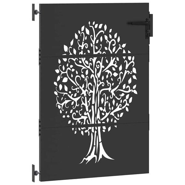 vidaXL Garden Gate 33.5"x59.1" Corten Steel Tree Design