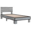 vidaXL Bed Frame Gray Sonoma Engineered wood, metal Twin Durable