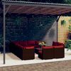 vidaXL Garden Lounge Set Brown, Cinnamon red