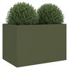 vidaXL Planter Olive Green Cold-rolled Steel Medium Durable Planter