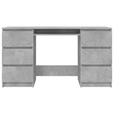 vidaXL Writing Desk Concrete Gray 55.1"x19.7"x30.3" Engineered Wood