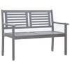 vidaXL Bench Grey Eucalyptus wood Medium Ergonomic Garden Bench