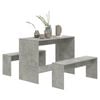 vidaXL Dining Set Concrete Grey Engineered Wood Medium Sleek