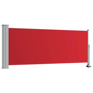 vidaXL Side Awning Red screen + grey stand Fabric with PU coating, Iron