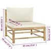 vidaXL Garden Lounge Set Cream white Bamboo, Polyester Standard Modular