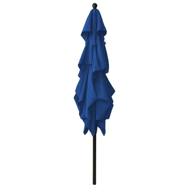 vidaXL Parasol Azure Blue Polyester 8.2ft x 8.2ft x 8.5ft Foldable