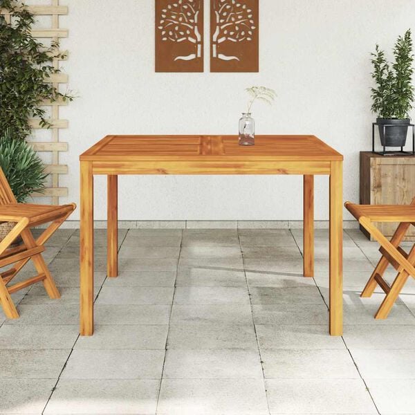 vidaXL Dining Table Natural Acacia Solid Acacia wood 43.3 in square