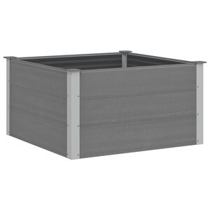 vidaXL Garden Raised Bed Grey Wood-plastic composite, aluminum