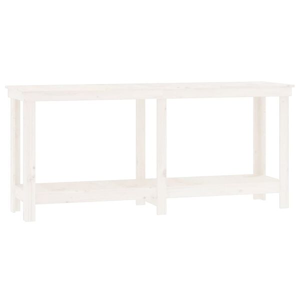 vidaXL Work Bench White 70.9x19.7x31.5" Solid Wood Pine