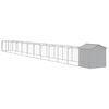vidaXL Dog House Light Grey Galvanized Steel Large Dog House