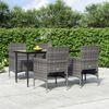 vidaXL Garden Dining Set Grey, Black