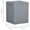 vidaXL Storage Box Grey 100% Polypropylene Medium Storage Box