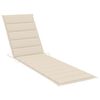 vidaXL Sun Lounger Set of 2 Teak wood with cream cushion