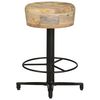 vidaXL Bar Stool Set of 2 Natural Mango Wood, Black Iron