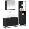 vidaXL Bathroom Furniture Set 3 pcs Black Oak Engineered Wood