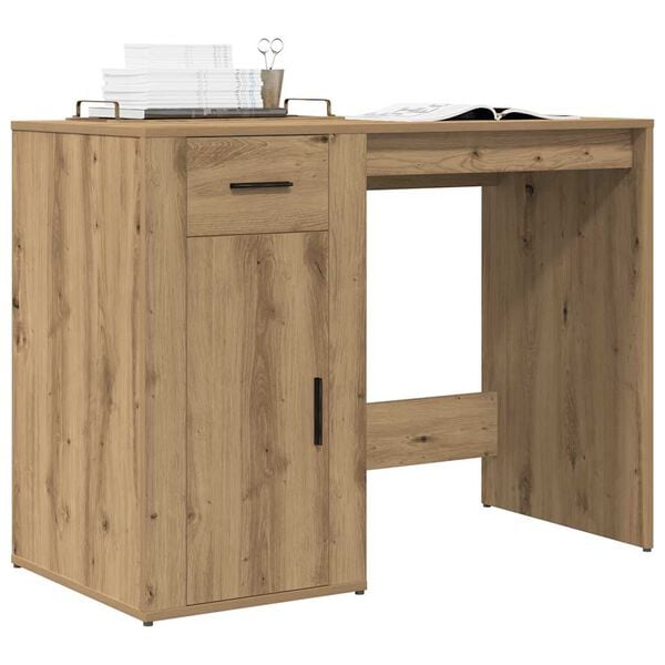 vidaXL Desk Artisan oak Engineered wood Medium Artisan Oak Desk
