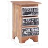 vidaXL Bedside Cabinet Natural mahogany Solid mahogany wood, iron