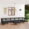 vidaXL Garden Lounge Set Black Solid pine wood Standard for lounge sets