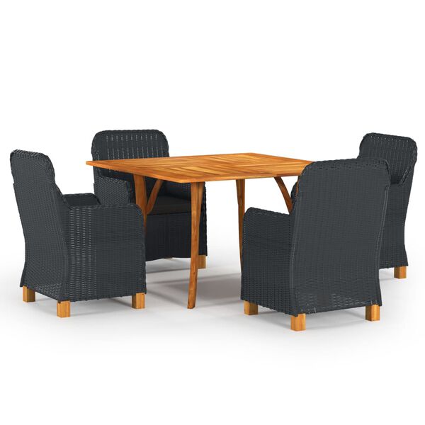 vidaXL Dining Set Dark Grey, Black