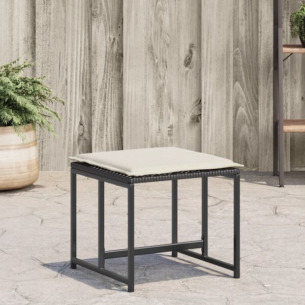 vidaXL Garden Stool Set of 4 Black