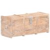 vidaXL Storage Chest White finish Solid acacia wood 35.4 x 15.7 x 15.7 in