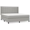 vidaXL Box Spring Bed with Mattress Light Gray 72"x83.9" California King Fabric
