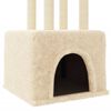 vidaXL Cat Tree Cream Engineered wood, plush, sisal 52.6 in tall Durable