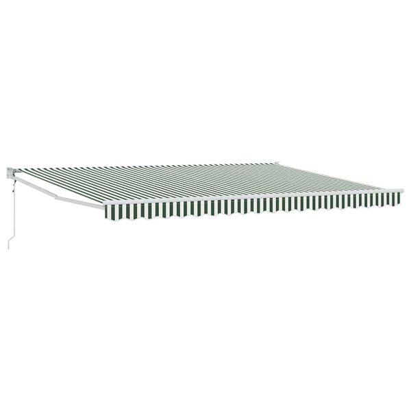 vidaXL Awning Green and white 177.17" x 118.11" Polyester and metal