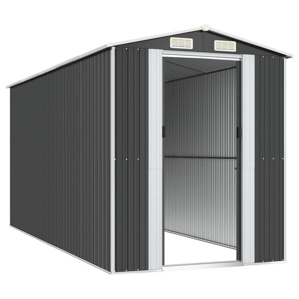 vidaXL Garden Shed Anthracite Galvanized steel Large Garden Shed