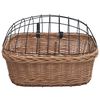 vidaXL Bike Front Basket with Cover 19.7"x17.7"x13.8" Natural Willow