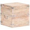 vidaXL Chest White Solid Acacia wood, Iron 15.7x15.7x15.7 in