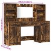 vidaXL Dressing Table Set with LED 3 pcs Smoked Oak Engineered Wood