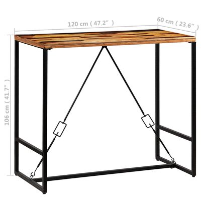 vidaXL Bar Table Solid Reclaimed Wood 47.2"x23.6"x41.7"