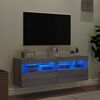 vidaXL TV Wall Cabinet Set of 2 Grey Sonoma Engineered wood Medium