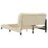 vidaXL Bed Frame Cream Polyester, Metal, Solid Pine Wood, Plywood Full