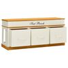 vidaXL Storage Bench White and Light Wood Solid Paulownia Wood 39.4 in
