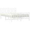 vidaXL Bed Frame White Steel Double Bed Frame Rectangular Modern