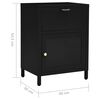vidaXL Nightstand Black Steel Compact Bedside Table Rectangular