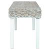 vidaXL Bench White Kubu rattan, Solid mango wood 43.3 in Durable Bench