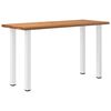 vidaXL Dining Table Light brown, White Solid oak wood, Powder-coated steel