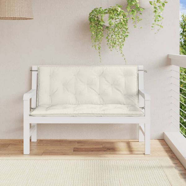 vidaXL Garden Bench Cushion Melange cream 100% polyester 47.2x19.7x2.8 in